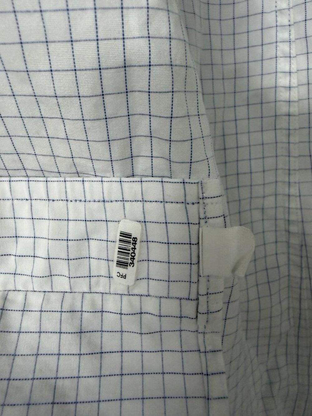 Ledbury‎ Shirt Mens 16 White Blue Grid Classic Fit Long Sleeve Button Down Dress - Picture 4 of 7
